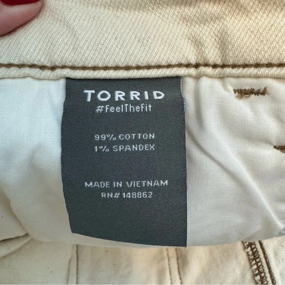 Torrid Mini Denim Skirt Button Fly Natural Off White Color - Picture 5 of 7